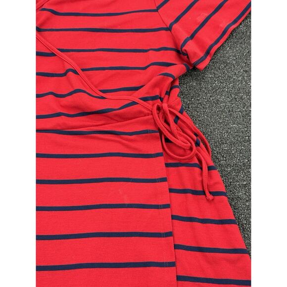 Torrid Womens Red & Blue Striped Wrap Knit Jersey Short Sleeve Plus Size 3XL - Picture 6 of 13